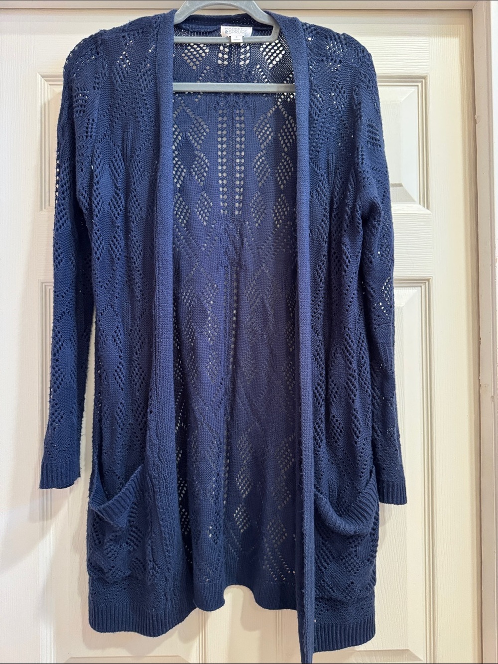 Like New Market & Spruce Navy Open-Front Knit Long Cardigan